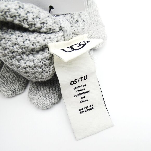 UGG Bow Knit Gloves in Greyheather Color One Size - Picture 4 of 5
